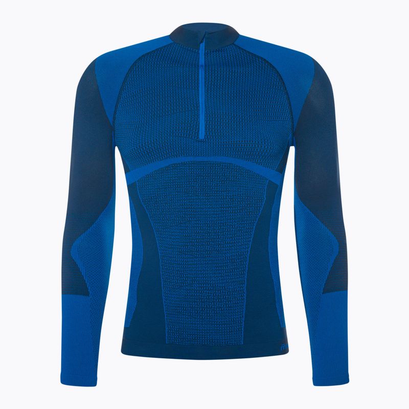 Férfi Mico Warm Control Zip Neck thermo póló kék IN01852