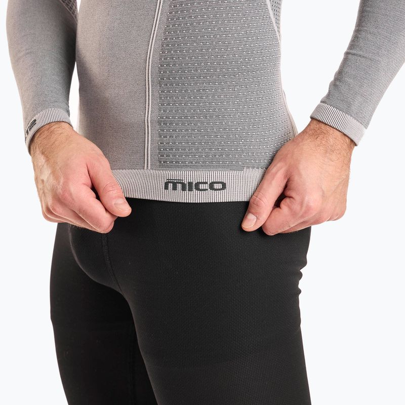 Férfi termoaktív felső Mico Odor Zero Mock Neck grigio 4