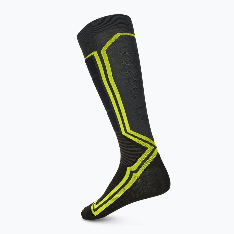 Sí zokni Mico Light Weight Odor Zero X-Static Ski anthracite/fluorescent yellow 2