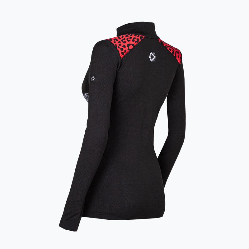 Női thermo pulóver Newland Snowdrop Half Zip black/red 2