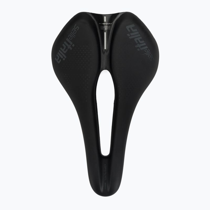 Kerékpár nyereg Selle Italia Novus Boost Evo Gravel TM Superflow, Mangán sín, Soft-Trek fekete 3