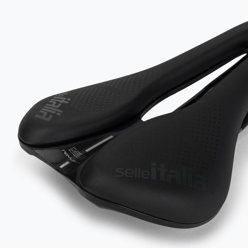 Kerékpár nyereg Selle Italia Novus Boost Evo Gravel TM Superflow, Mangán sín, Soft-Trek fekete 5