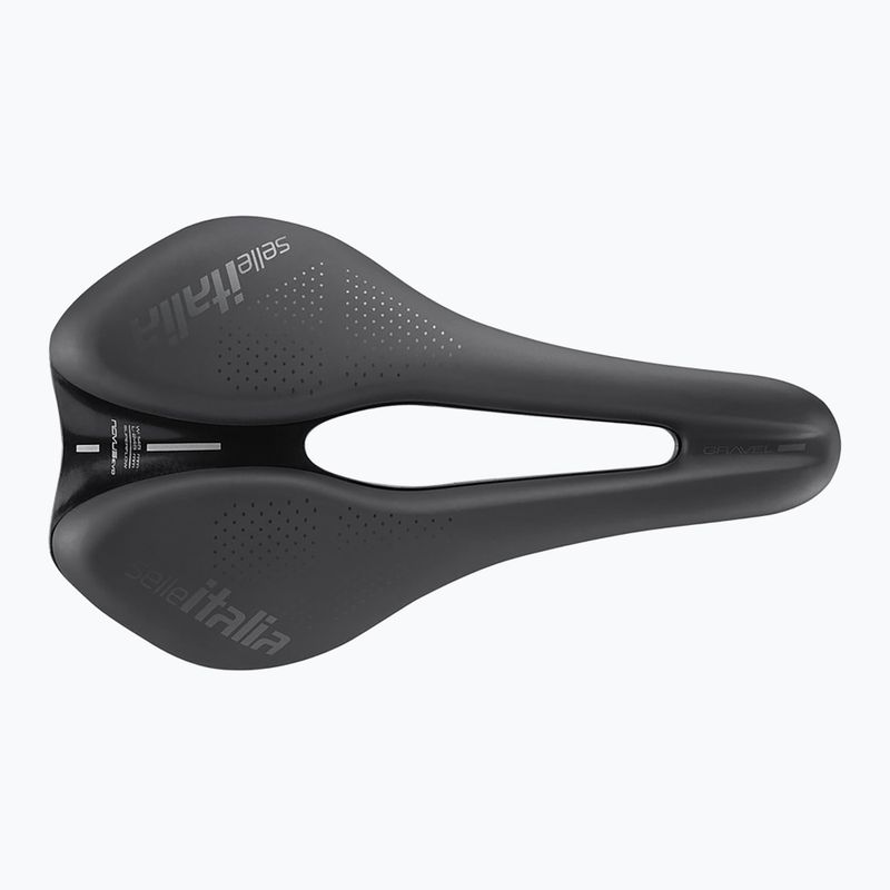 Kerékpár nyereg Selle Italia Novus Boost Evo Gravel TM Superflow, Mangán sín, Soft-Trek fekete 2