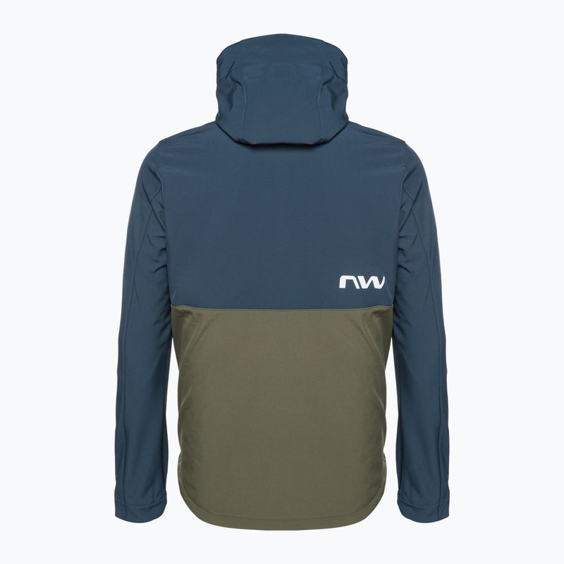 Férfi Northwave Easy Out Softshell mélykék / erdő zöld kerékpáros dzseki 2