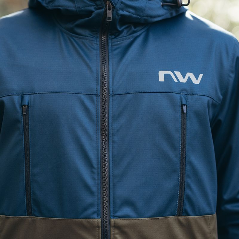 Férfi Northwave Easy Out Softshell mélykék / erdő zöld kerékpáros dzseki 9