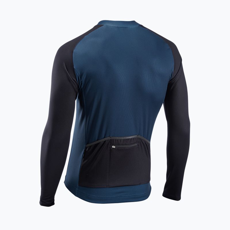 Férfi Northwave Blade 4 LS mély kék / fekete kerékpáros mez 2