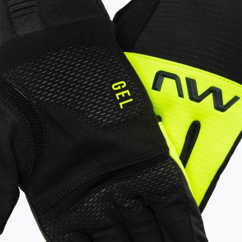 Férfi Northwave Fast Gel fekete / sárga fluo kerékpáros kesztyű 4