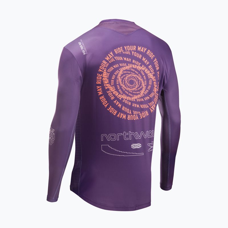 Férfi Northwave Edge 2 kerékpáros hosszú ujjú sötét lila/narancs 2