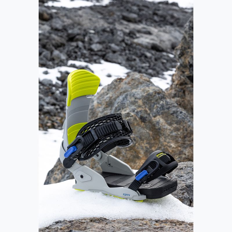 Férfi snowboardkötés Drake Fifty grey/lime 4