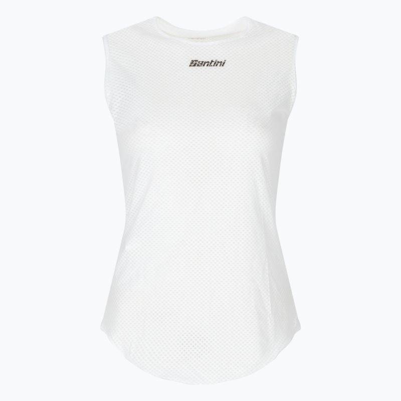 Férfi Santini ujjatlan kerékpáros mez Baselayer Lieve fehér BM002GLLLLLIEVEBIXS