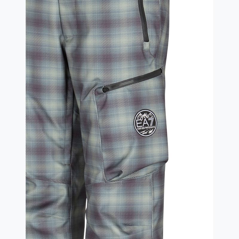 Férfi síelő nadrág EA7 Emporio Armani Ski St. Moritz Fashion divatos zöld kockás zöld 3
