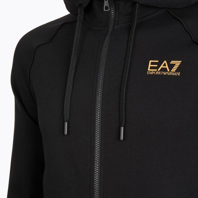 Férfi Emporio Armani EA7 Train Logo Series Extended Logo Hoodie Fz fekete / arany 3
