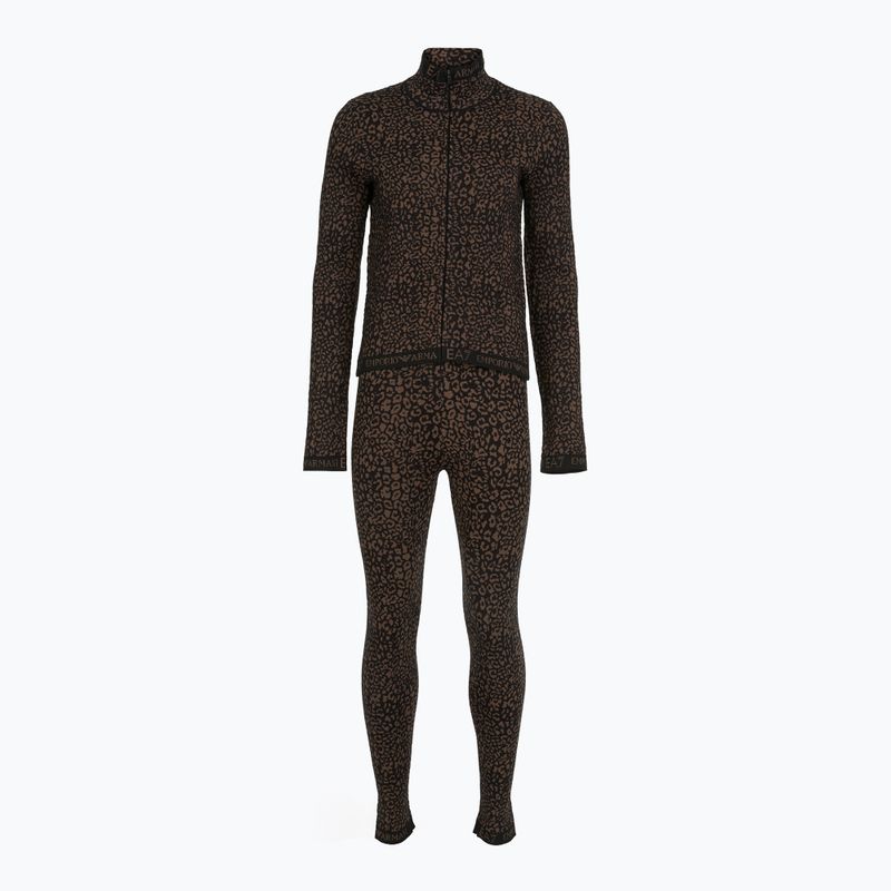 EA7 Emporio Armani Ski Jacquard kötött divatos barna állatias termikus fehérnemű szett