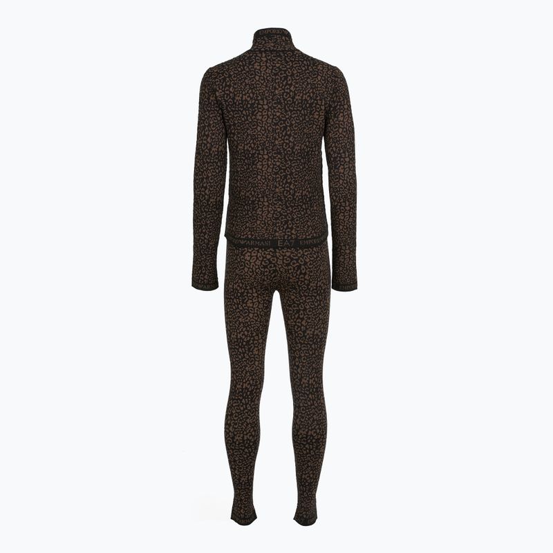 Női termoaktív fehérnemű szett EA7 Emporio Armani Ski Jacquard Knitted fancy brown animal print 2