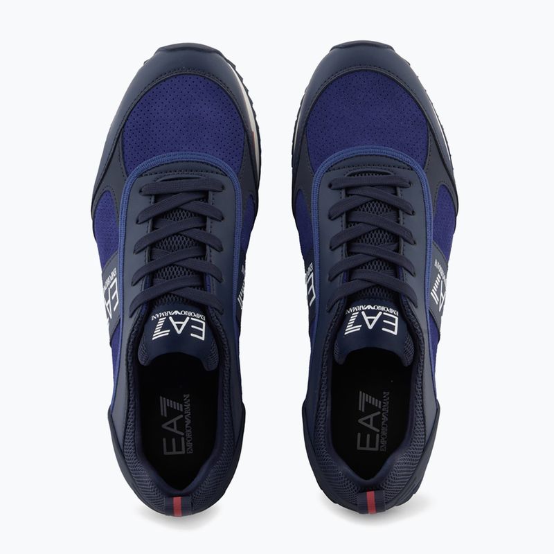 EA7 Emporio Armani fekete-fehér szarvasbőr cipő sky captain / mély kobalt / ásványi cipő 5