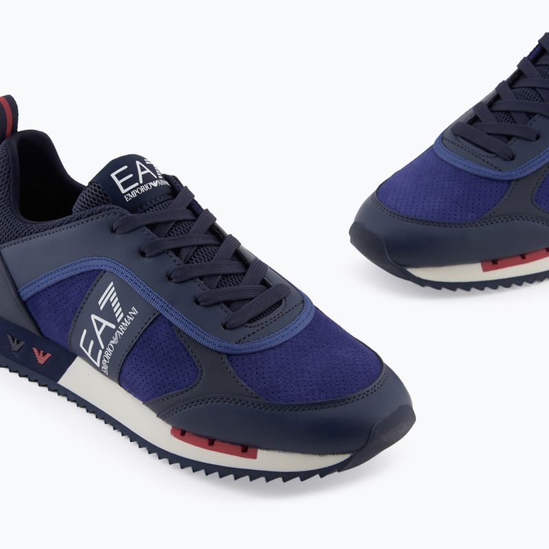 EA7 Emporio Armani fekete-fehér szarvasbőr cipő sky captain / mély kobalt / ásványi cipő 6