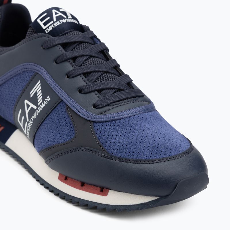 EA7 Emporio Armani fekete-fehér szarvasbőr cipő sky captain / mély kobalt / ásványi cipő 7