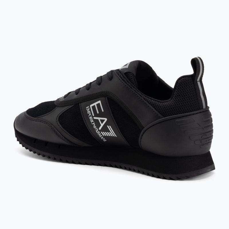 EA7 Emporio Armani fekete-fehér szarvasbőr tripla fekete micropunch cipők 3