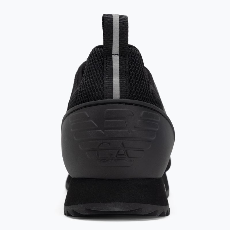 EA7 Emporio Armani fekete-fehér szarvasbőr tripla fekete micropunch cipők 6
