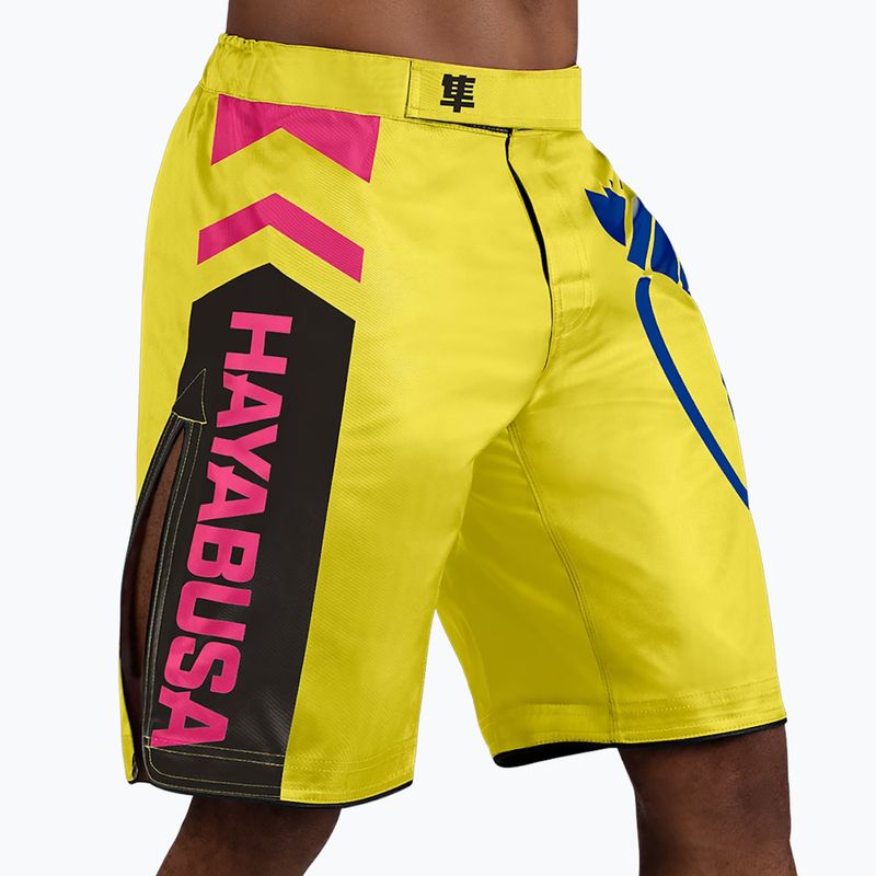 Hayabusa Icon Fight edző rövidnadrág sárga/kék 2