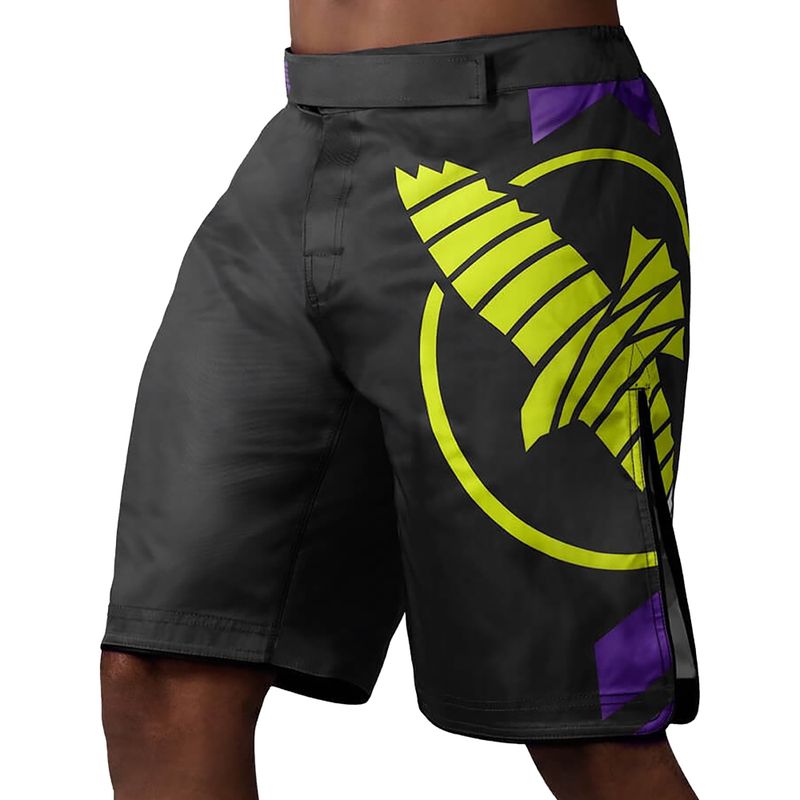 Hayabusa Icon Fight MMA rövidnadrág fekete-sárga ICFS-BK-L