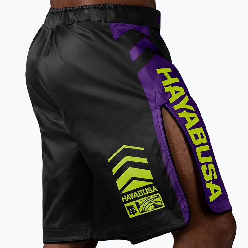 Hayabusa Icon Fight MMA rövidnadrág fekete-sárga ICFS-BK-L 3