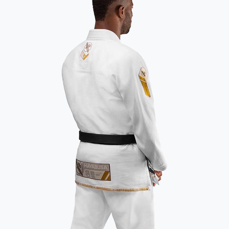 Hayabusa Ascend Könnyűsúlyú Jiu Jitsu GI Kimono fehér PLWJG-W-A3 4