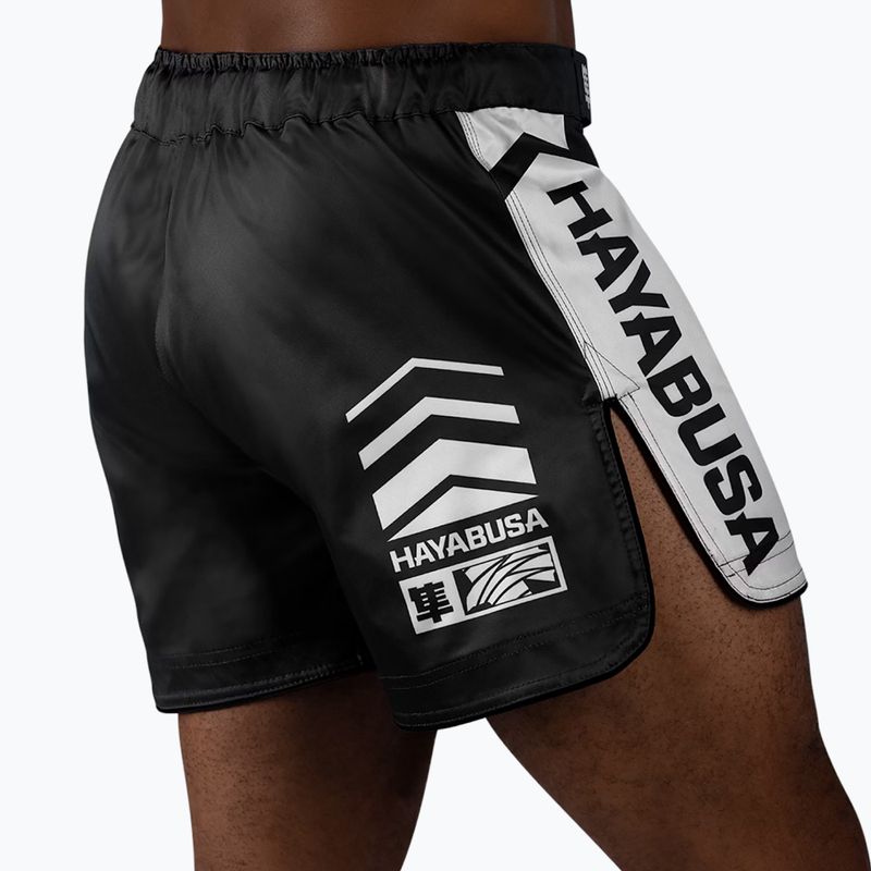 Férfi Hayabusa Icon Mid-Thigh MMA edzőnadrág fekete/fehér 3