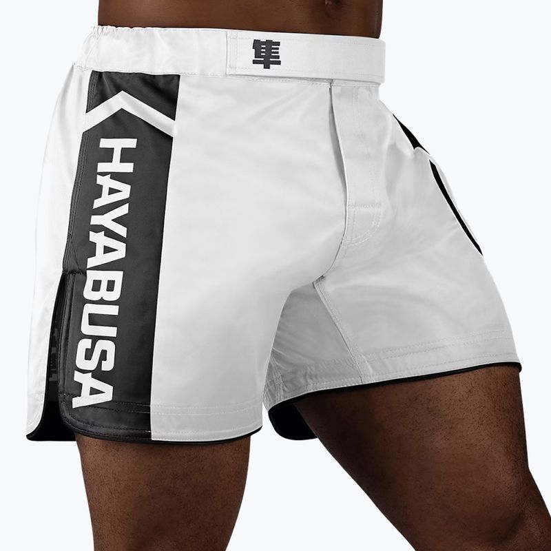 Férfi Hayabusa Icon Mid-Thigh MMA edzőnadrág fehér/fekete 2