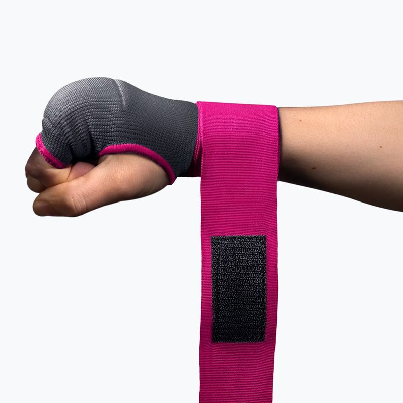 Hayabusa Quick Gel Hand Wraps szürke/rózsaszín belső kesztyű 4