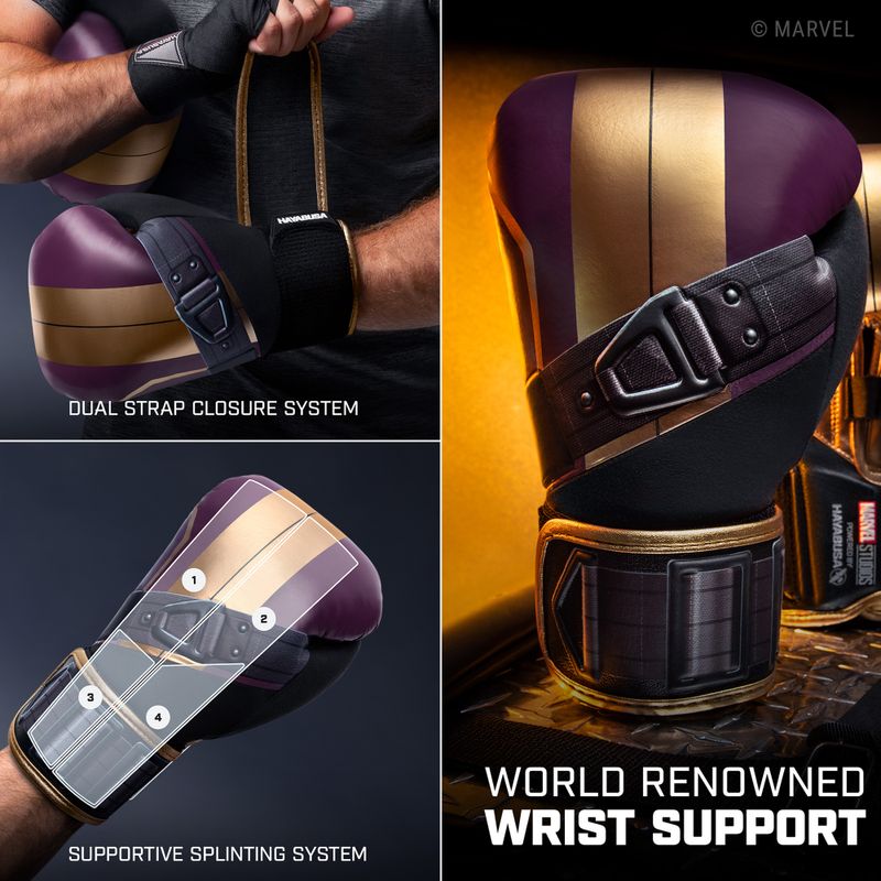 Hayabusa Marvel's Batroc lila/arany bokszkesztyű Hayabusa Marvel's Batroc lila/arany bokszkesztyűk 16