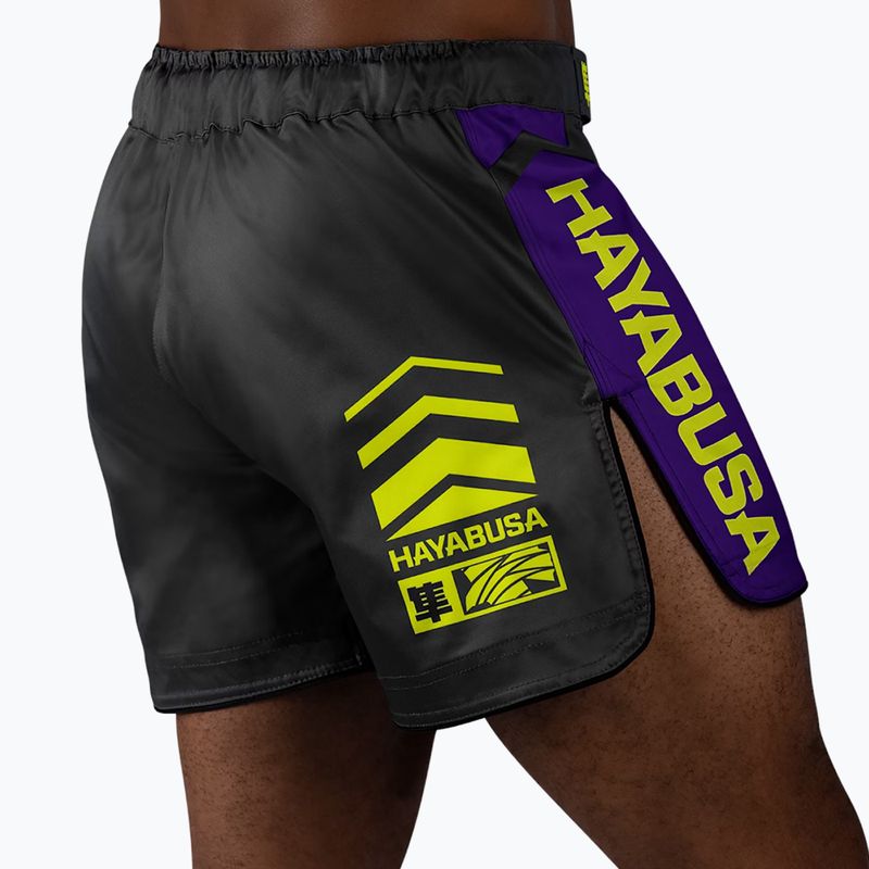 Férfi Hayabusa Icon Mid-Thigh MMA edzőnadrág fekete/neon színben 3