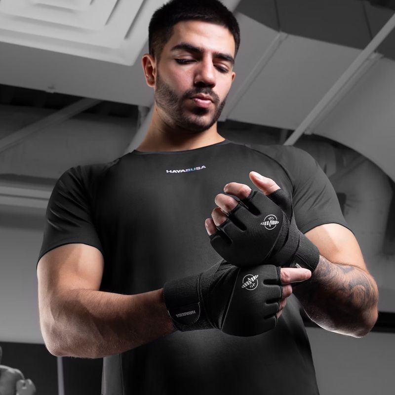 Hayabusa Elite Quick Wraps grappling kesztyű fekete 7