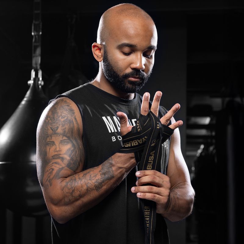 Boksz bandázsok Hayabusa Mayweather Stretch Hand Wraps 450 g black/gold 5