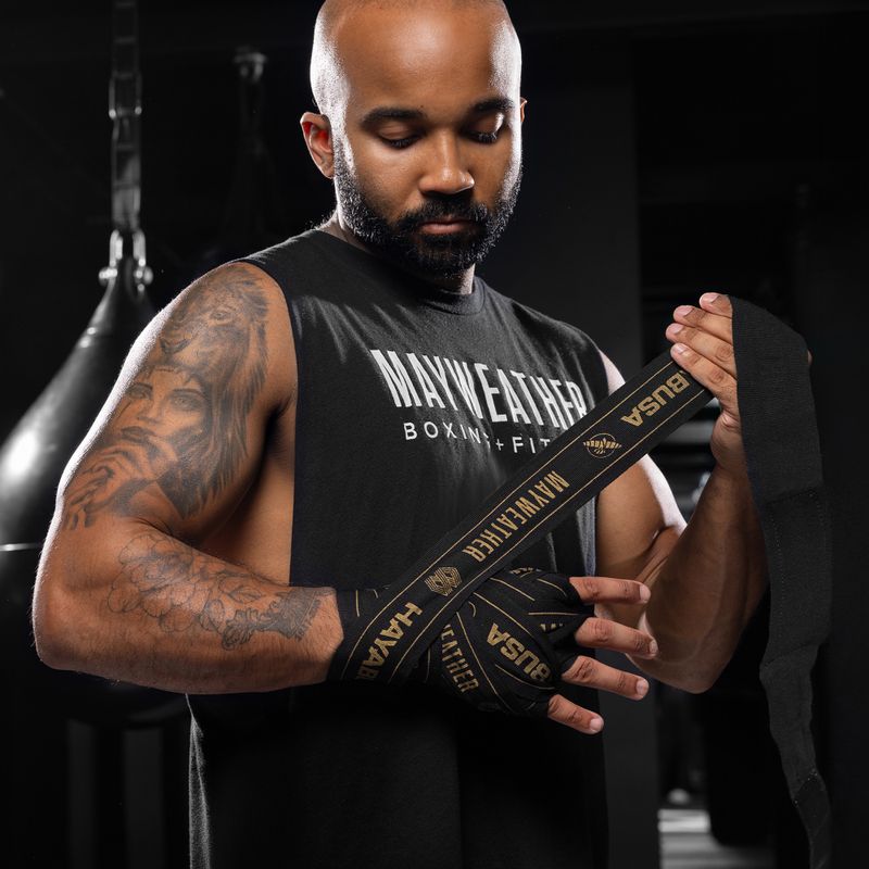 Boksz bandázsok Hayabusa Mayweather Stretch Hand Wraps 450 g black/gold 6