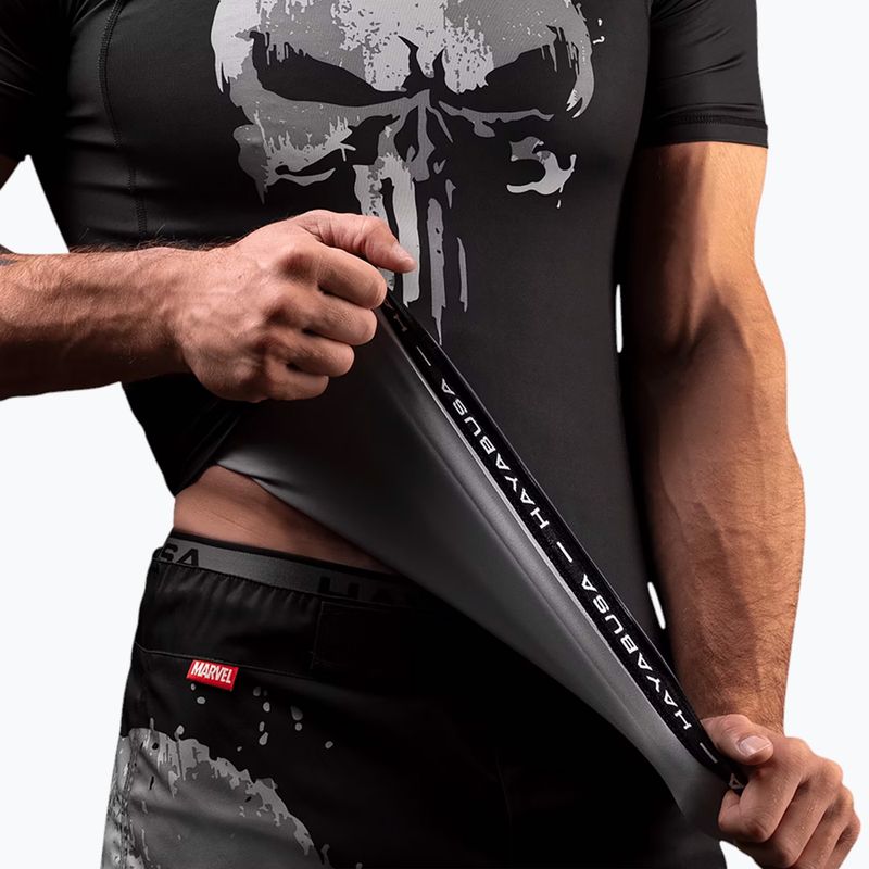 Hayabusa férfi Marvel The Punisher Rashguard Rövid ujjú rövidnadrág fekete 3