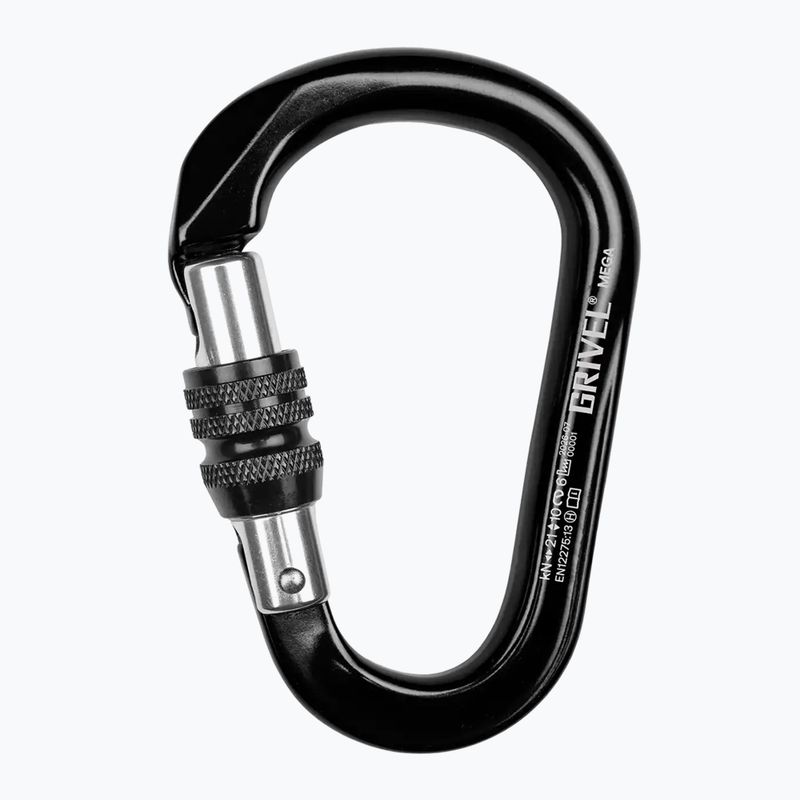 Grivel Mega K6N Screw Lock mászókarabiner black/black