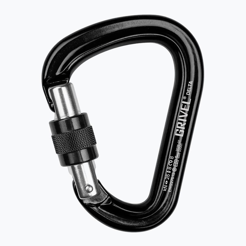 Mászókarabiner Grivel Delta K5N Screw Lock black/black