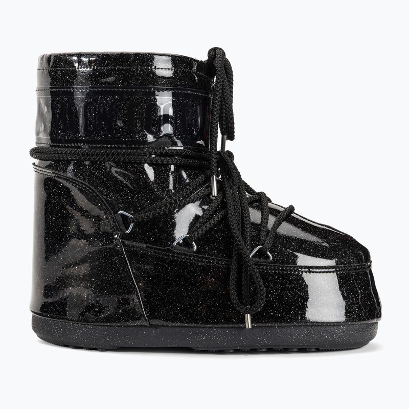 Női Moon Boot Icon Low Glitter fekete hócsizma 2