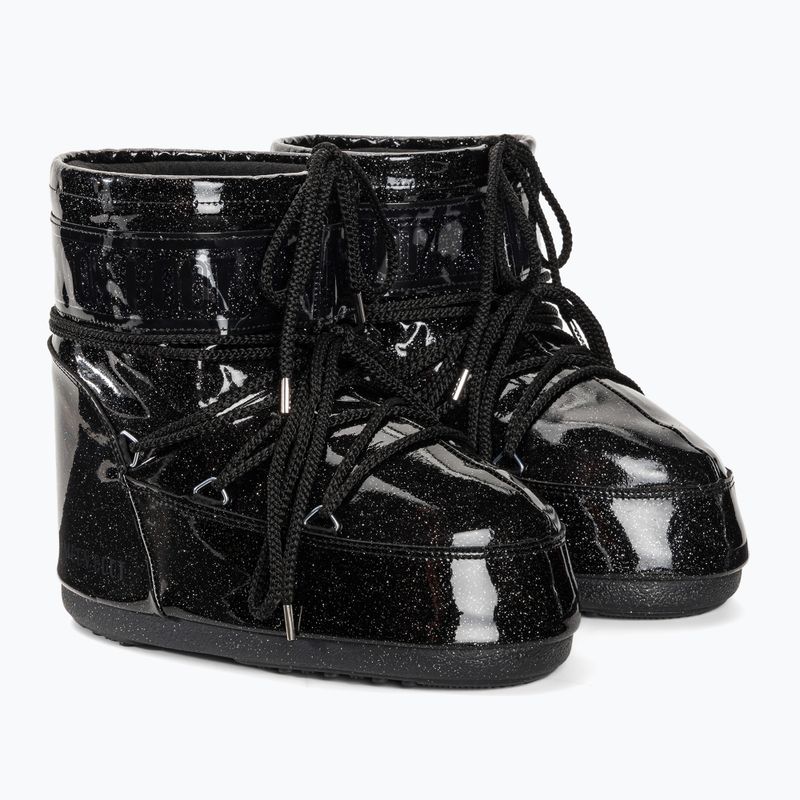 Női Moon Boot Icon Low Glitter fekete hócsizma 4