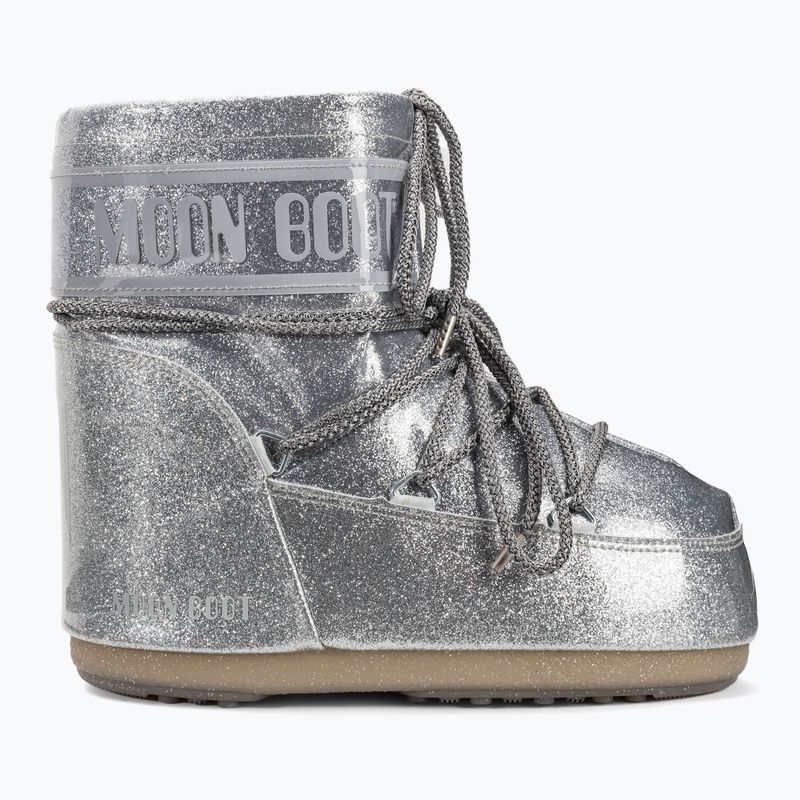 Női Moon Boot Icon Low Glitter ezüst hócsizma 2