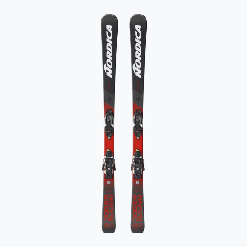 Gyerek alpesi sílécek Nordica Doberman Combi Pro S + wiązania J7.0 FDT anthracite/red