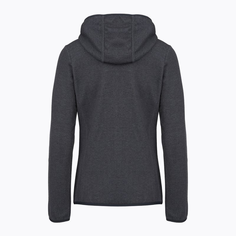 Női trekking pulóver CMP 34H6376 Fix Hood black/cement 2