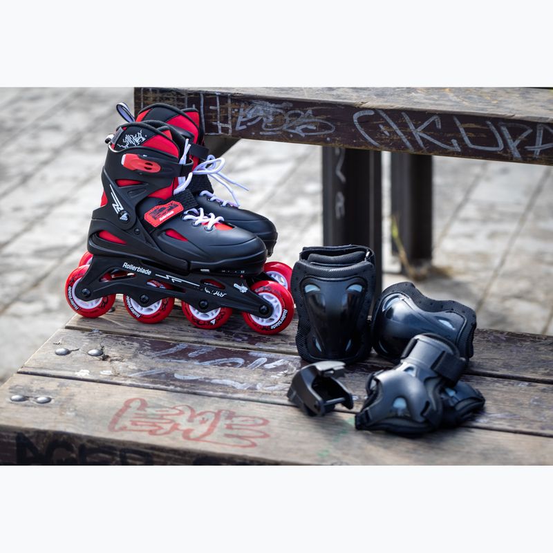 Rollerblade Fury Combo Jr fekete/piros gyerek görkorcsolya védőkkel 2