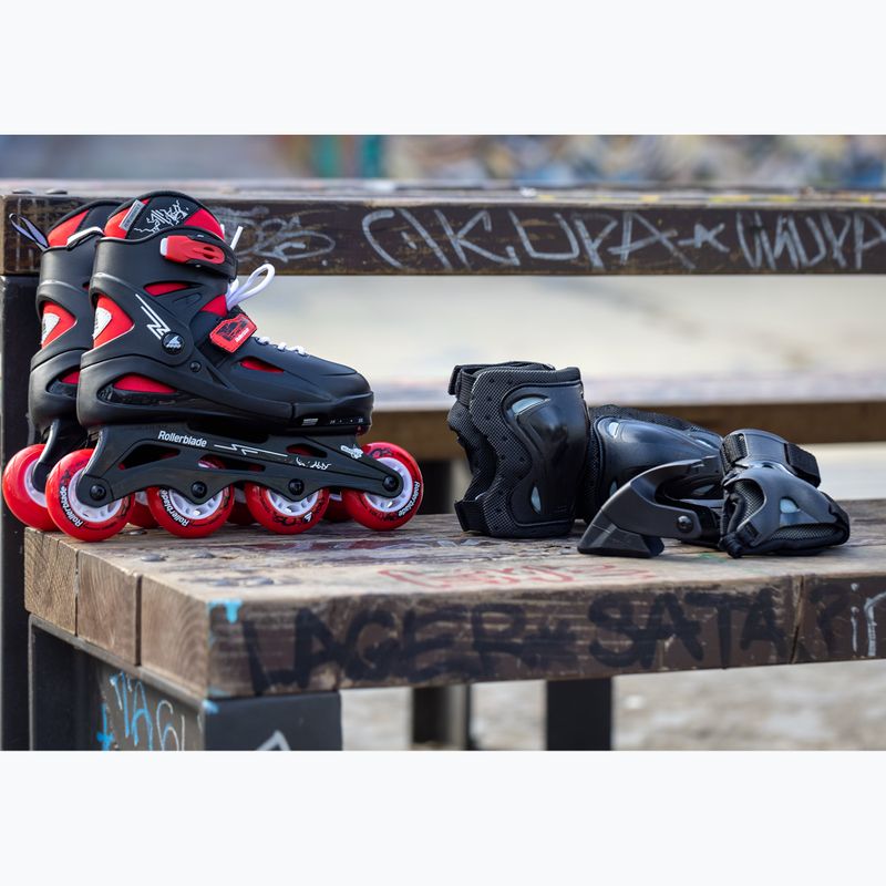 Rollerblade Fury Combo Jr fekete/piros gyerek görkorcsolya védőkkel 3
