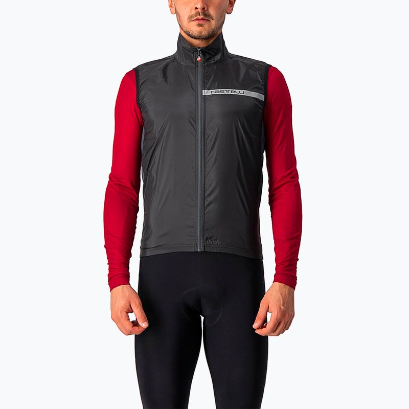 Férfi kerékpáros mellény Castelli Squadra Stretch light black/dark gray