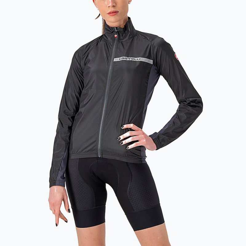 Női kerékpáros dzseki Castelli Squadra Stretch light black/dark gray