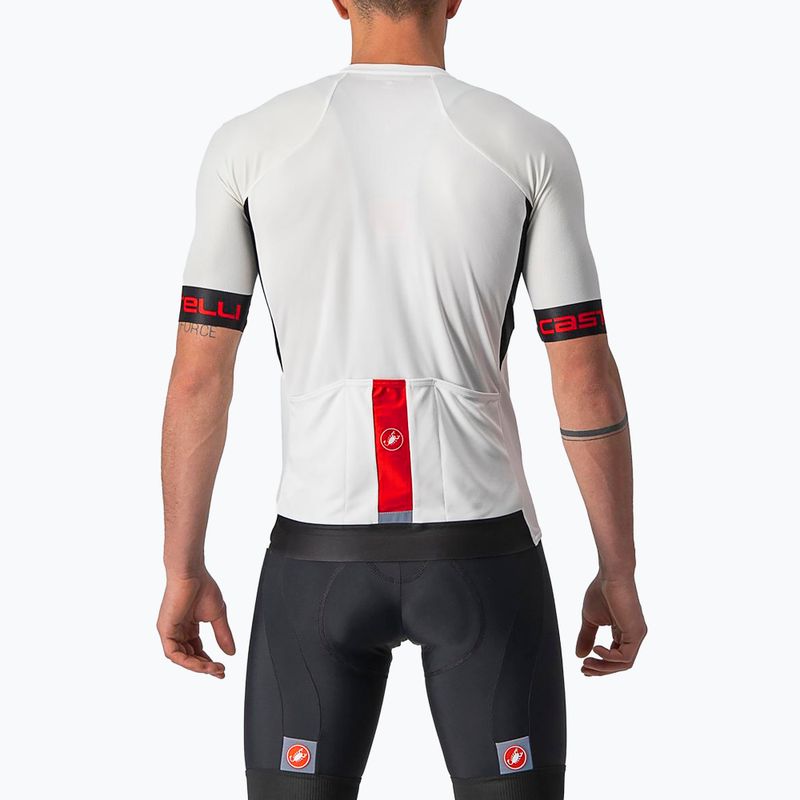 Férfi kerékpáros póló Castelli Entrata VI ivory/light black/red 2