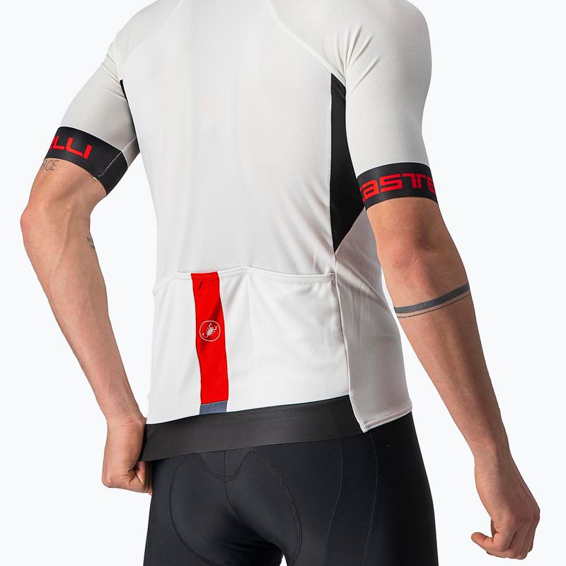 Férfi kerékpáros póló Castelli Entrata VI ivory/light black/red 4