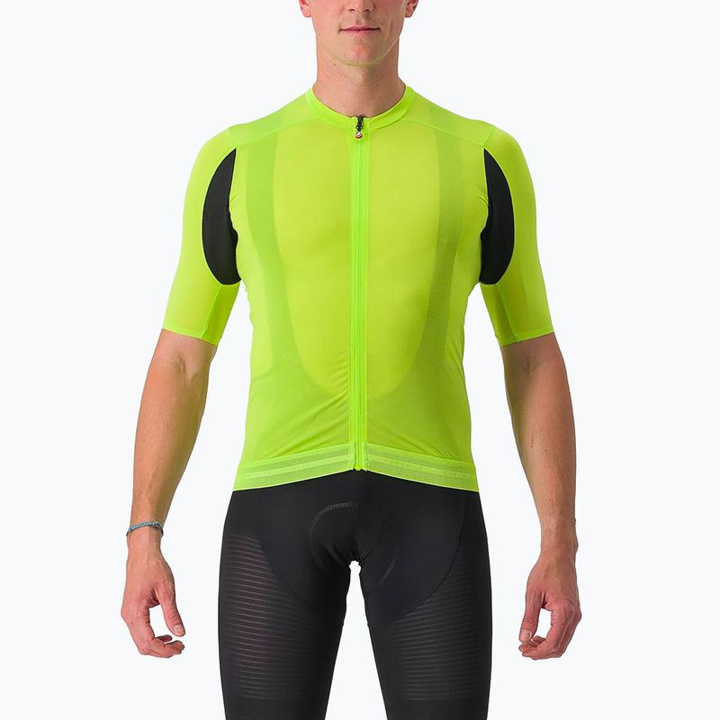 Férfi kerékpáros póló Castelli Superleggera 3 electric lime